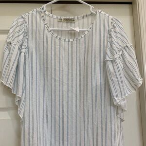 FLJ studio top. NWT. Blue and white striped. Light and airy, perfect for summer!